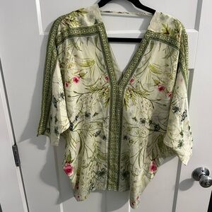 Rose & Olive Green Floral Blouse